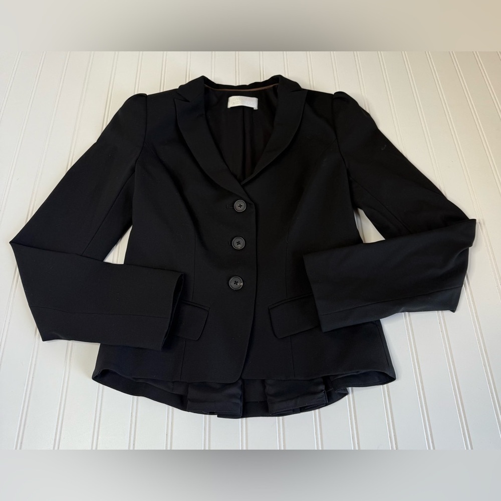 Badgley Mischka Black Wool Suit Jacket Size 4 Blazer Career Women 1891